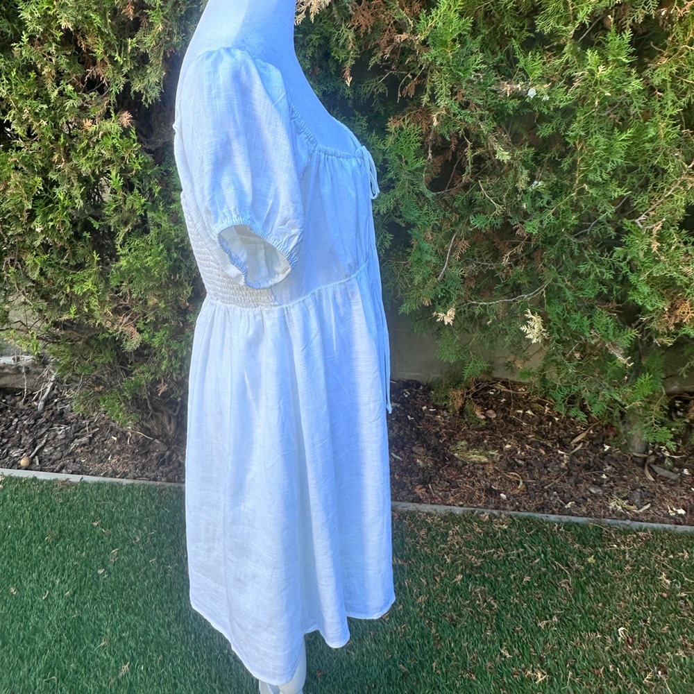 Women’s L.A. Hearts by PacSun White Midi Sun Dress with Tie String size Large - Picture 2 of 4